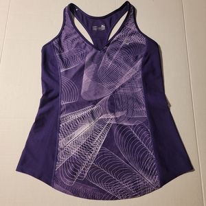 Mizuno Purple Geometric Racerback Athletic Tank Top Lightweight Medium